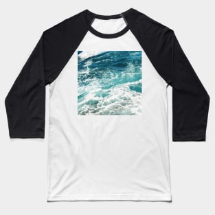 Blue Ocean Waves Baseball T-Shirt